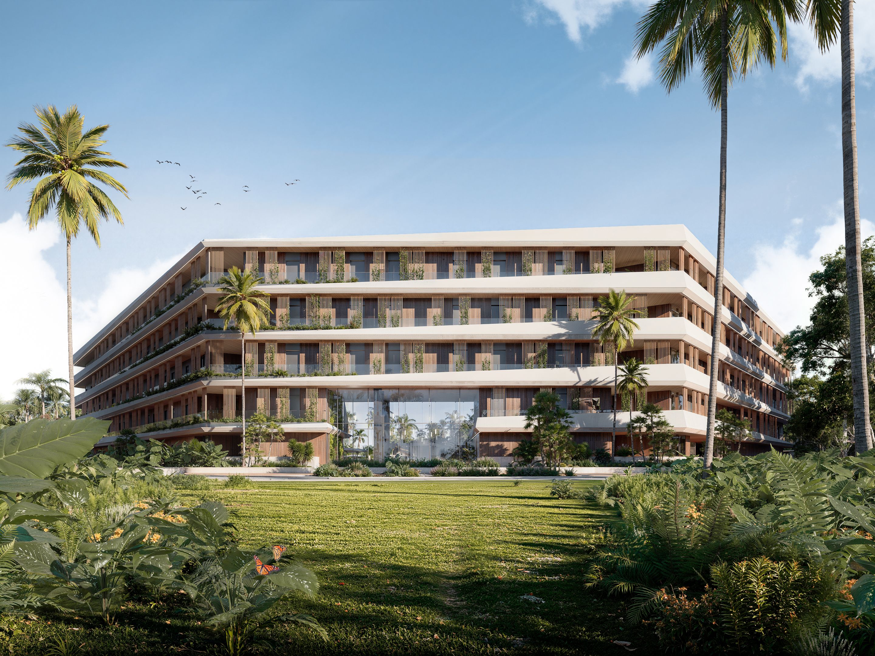 Independent access façade